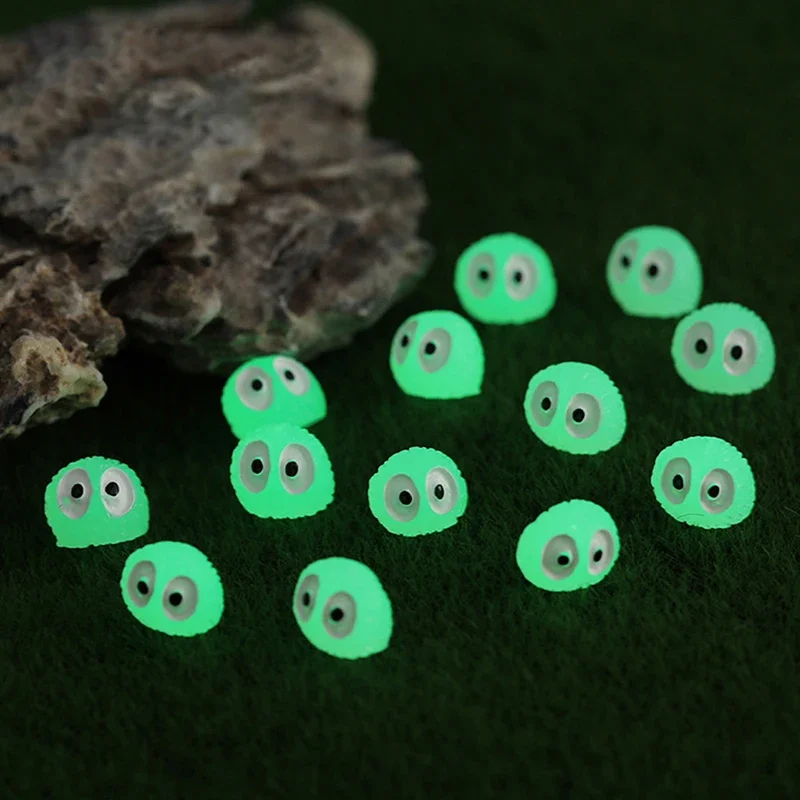 Mini Luminous Briquettes Elfs Dust Sprite Micro Ornaments Small Coal Ball Glowing Potted Ornament Miniature Garden Room Decor