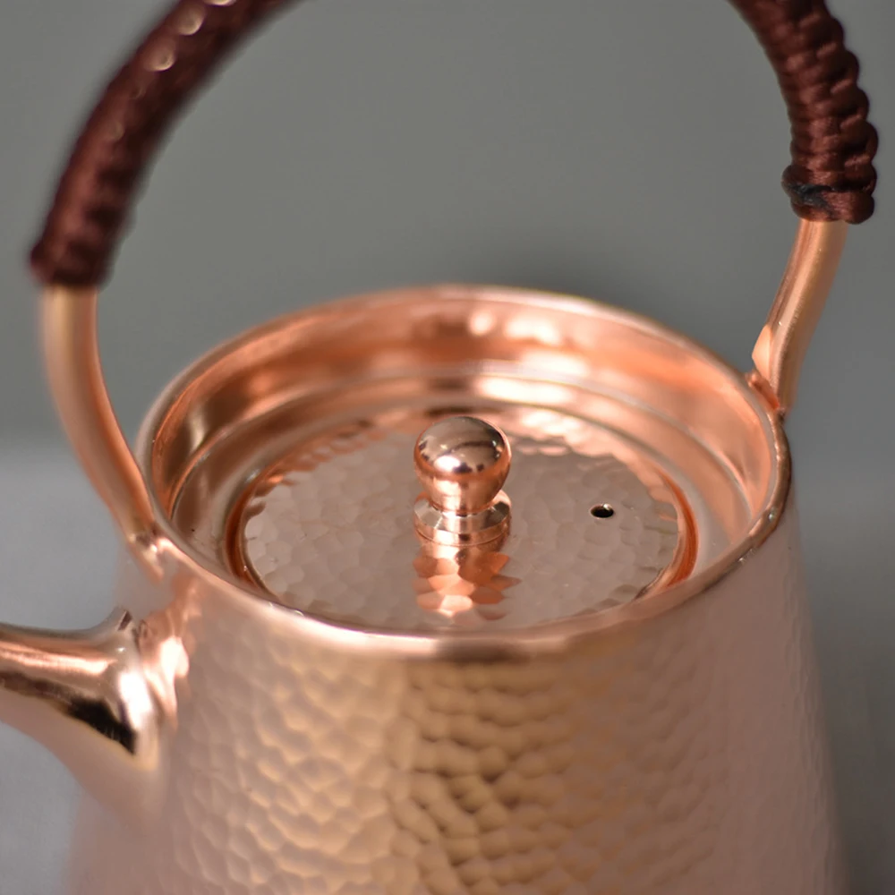 Pure copper Handmade teapot, Handle style Boiling tea pot, Thickened small copper pot, Kung Fu Tea Set, Health teapot, 450ml