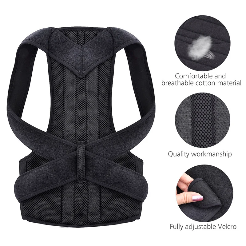 Corrector de postura para mujeres y hombres, soporte para alivio del dolor de espalda, ajustable para mejorar la postura de espalda y soporte Lumbar