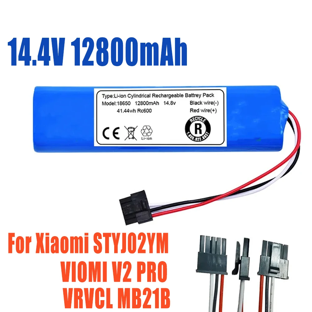 14.4V 6800mAh 18650 Lithium Ion Battery for Viomi V2 Pro V-RVCLM21B and Mi Vacuum Mop-P STYJ02YM Robot VacuumReplacement Battery