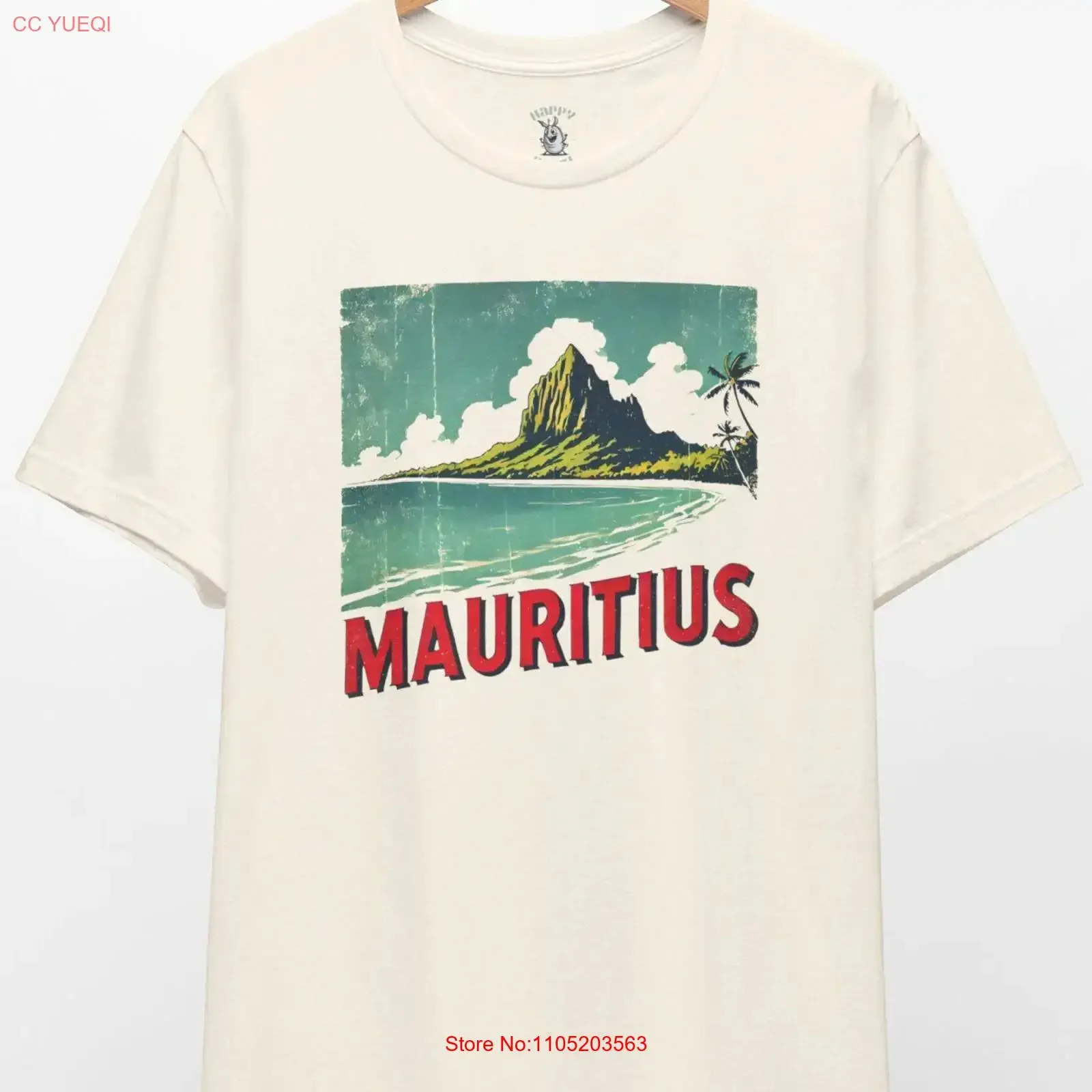 Vintage Mauritius T Shirt Retro Beach Travel vintage Washed fashion Casual Soft streetwear Breathable Stretched Unisex