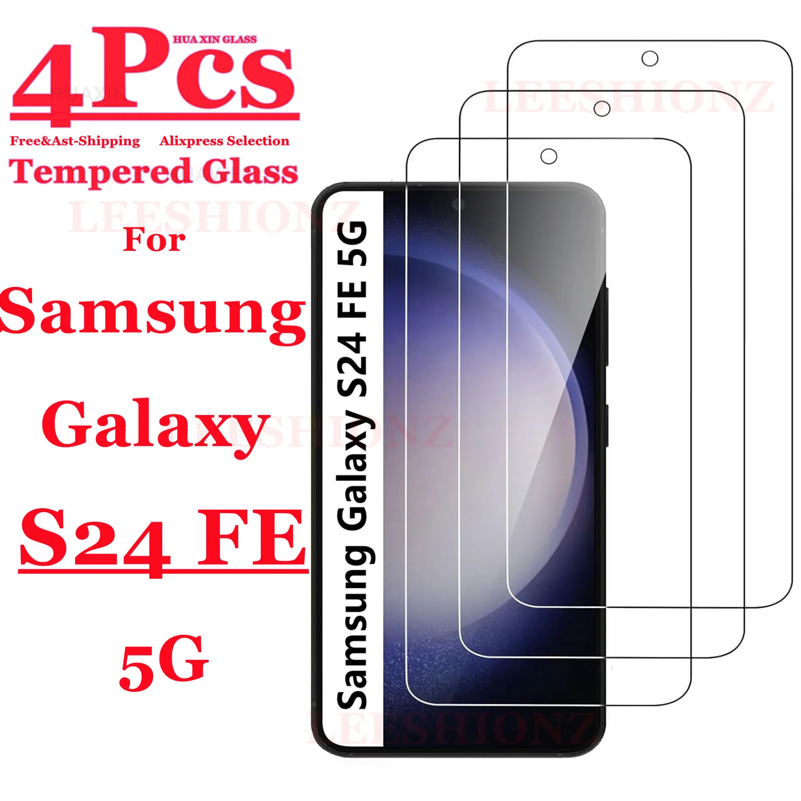 

99D tempered glass screen protector for Samsung Galaxy S24FE, 1 to 4Pcs