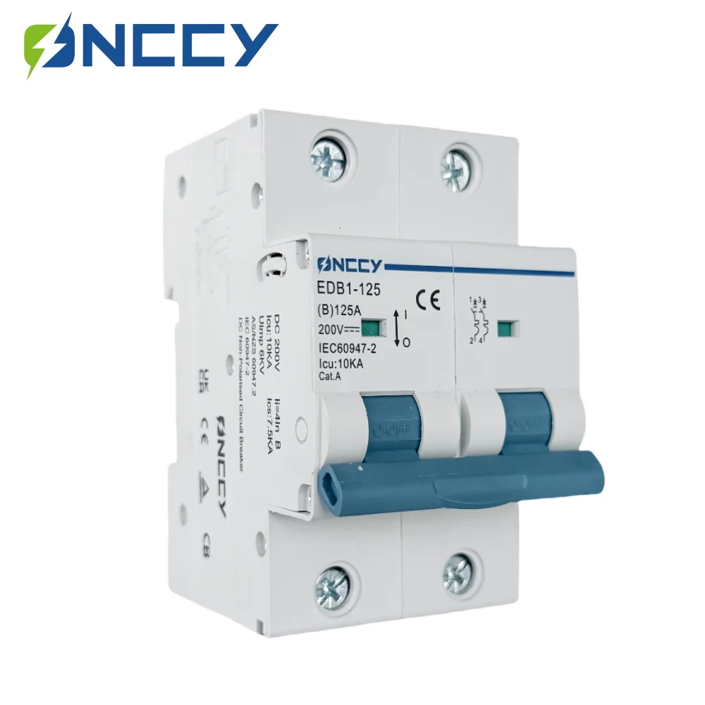 

ONCCY DC MCB 2P Mini Circuit Breaker 80A 100A 125A B Curve Din Rail,DC MCB 200V