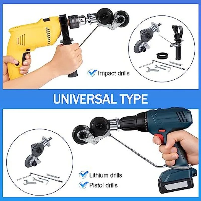 Drill Metal Shear Attachment, Sheet Metal Cutting Converter For Electric Drill, Iron & Aluminum Plate Cutter Accessory