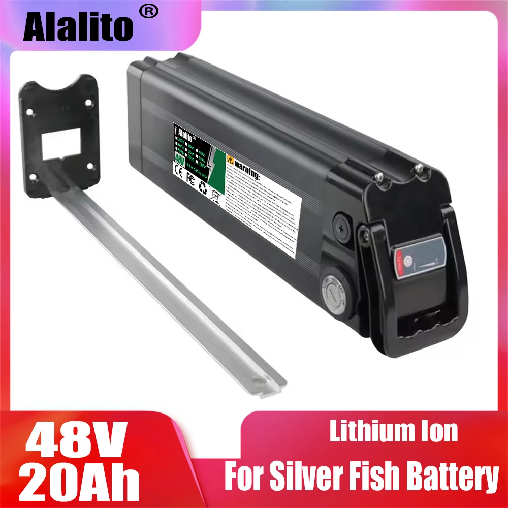 48V 20Ah-50Ah lithium battery pack with charger, suitable for Silver Fish 250W-1000W motors, built-in BMS protection