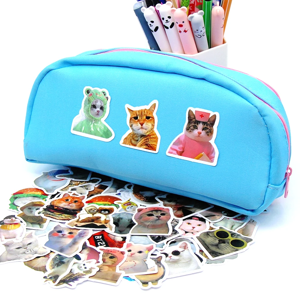10/50/100PCS Funny Cat Pet Meme Graffiti Stickers DIY Scrapbook Notebook Laptop Luggage Cute Animal Decals Sticker for Toys Gift
