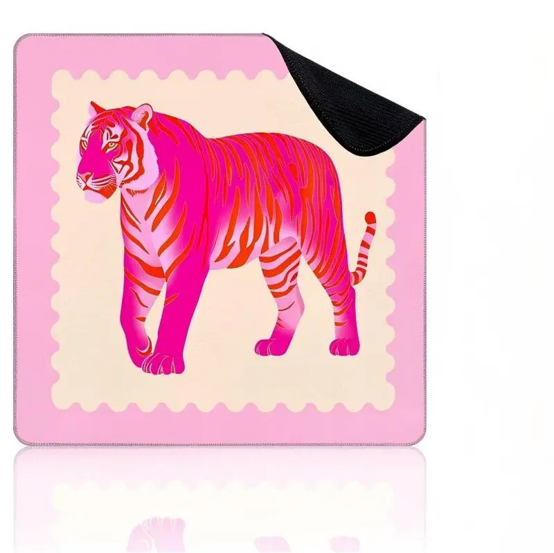 VIKAMA Solid Pink Gradient Tiger Mahjong Mat Soft Noise Reducing Girly Pad Family American Mahjong Table Cover