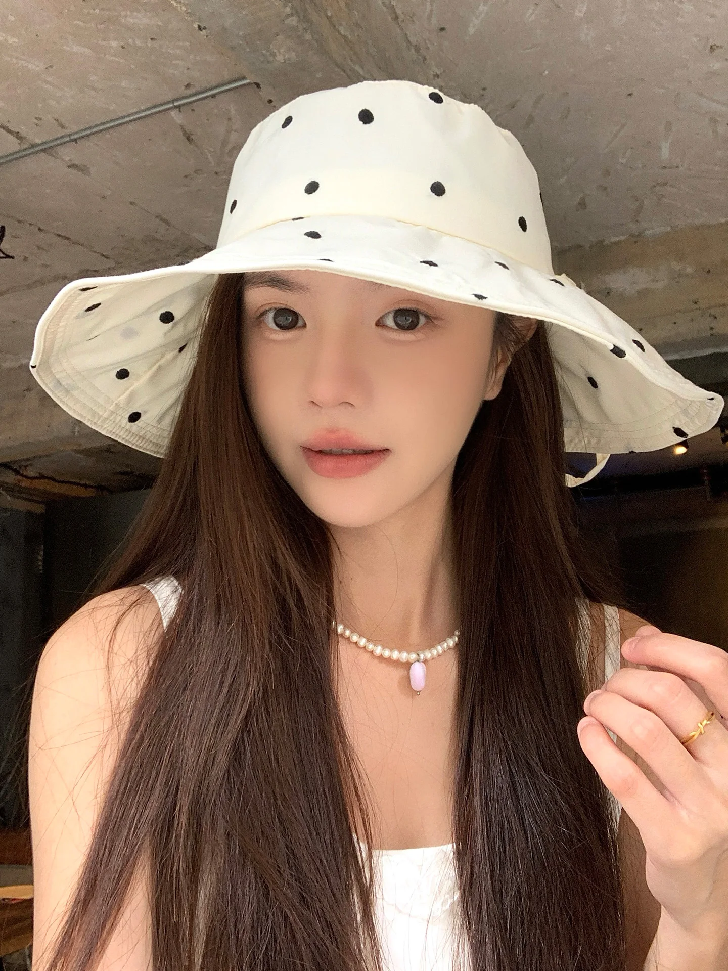 Summer New Style Large Brim Fisherman Hat Women's Outdoor Travel Face Slimming Sun Protection Hat Retro Adjustable round Top