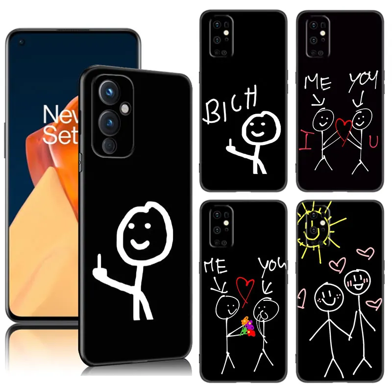 Cartoon Matchman Phone Case For OnePlus 9 10 ACE 2V Pro 9RT 10T 10R 11R Nord CE 2 3 Lite N10 N20 N30 5G Black Silicone Cover