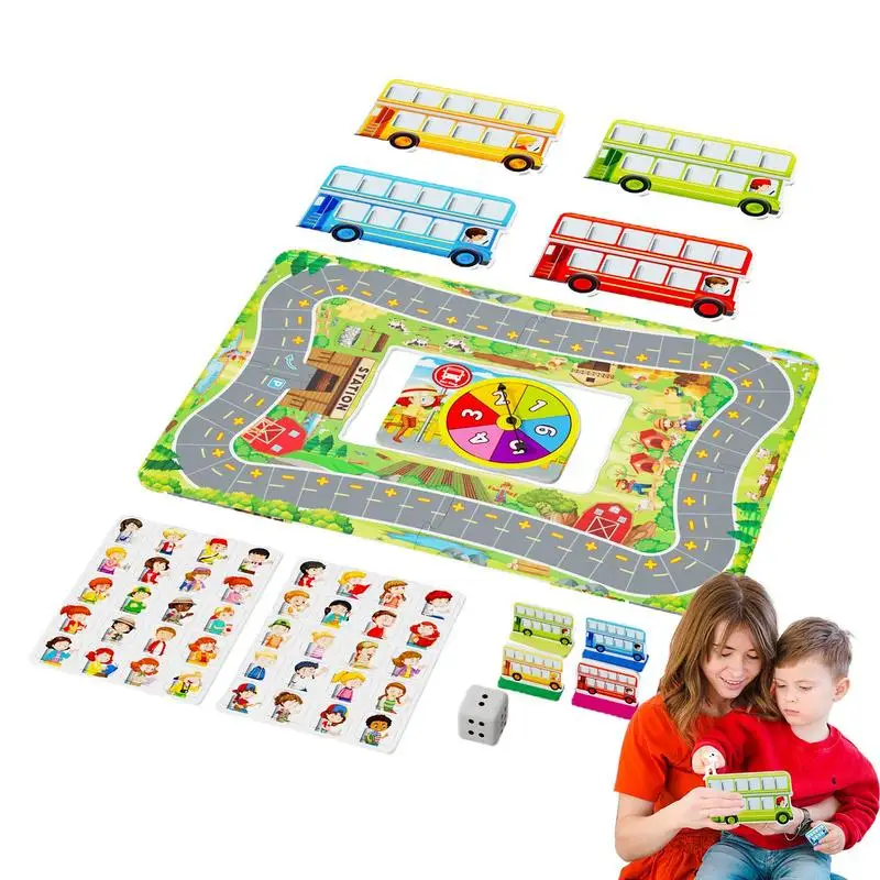 Jeu de Puzzle de Table avec Arrêt de Bus, Jouet d'Éveil pour Enfant, Addition et Soustraction, Enseignante, Fille