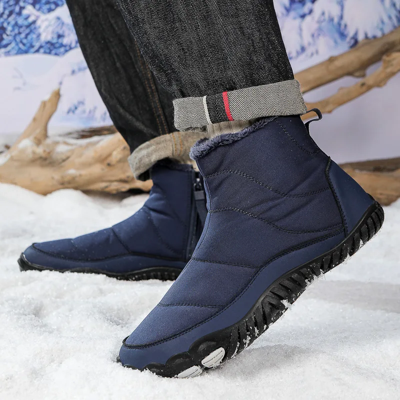 

Plus Size Men's Winter Boots Cotton Shoes Women Snow Barefoot Casual Shoes Couples Outdoor Warm Men Snow Boots Botas Para Hombre