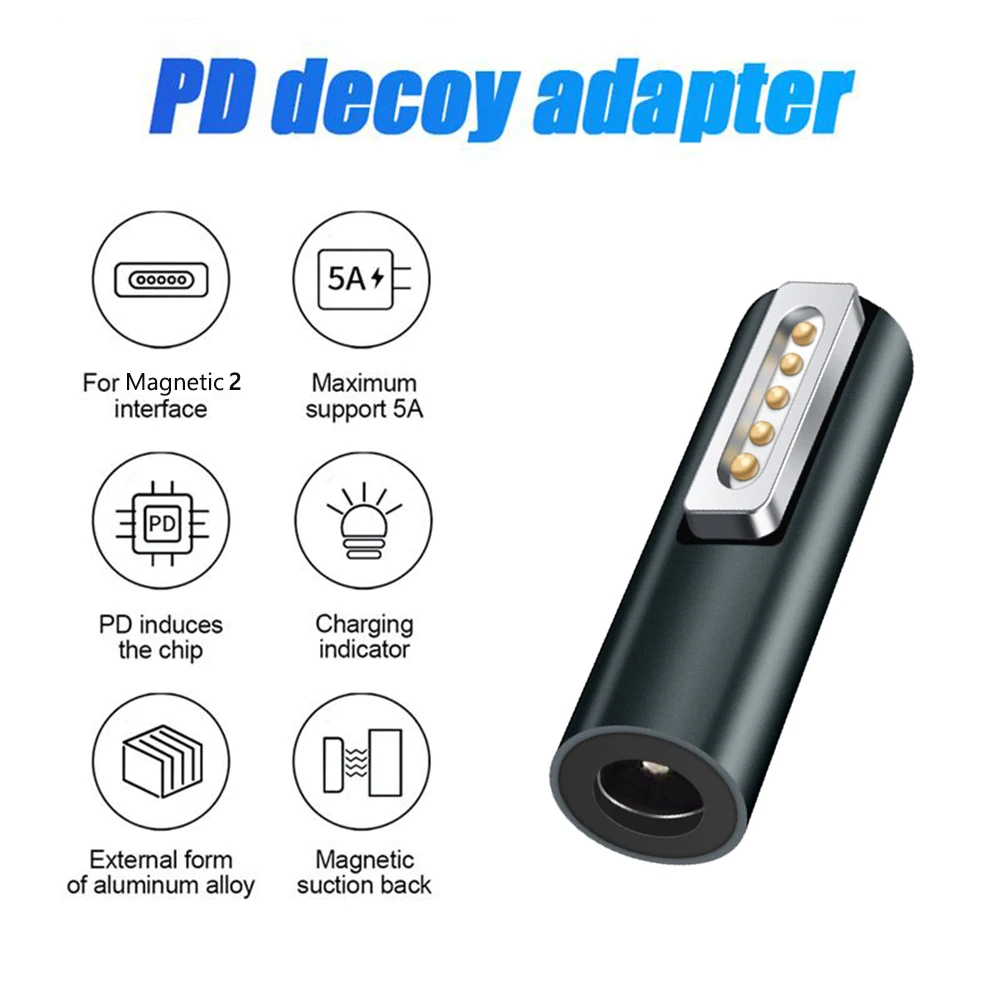 Type C Magnetic  Charging Adapter USB PD Adapter Laptop Charger Adapter PD Charger Adapter  For Magsafe1 2 3 MacBook Air Pro Led