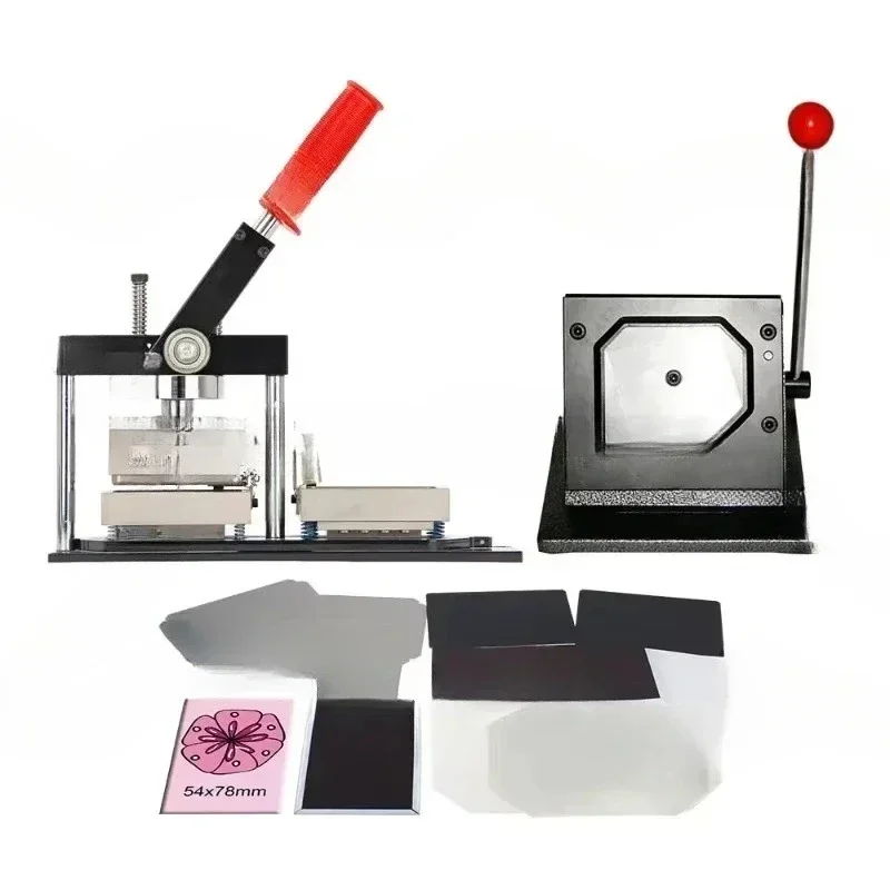 Rectangle 54x78mm Button Maker Kit Badge Maker Machine  + Paper Cutter + 500pcs Magnet Button Supplier