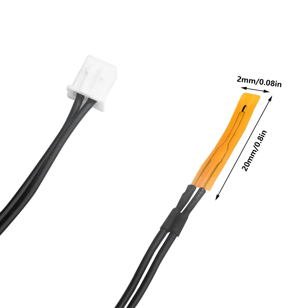 2PCS Thin Film Thermistor NTC 10K ohm Temperature Sensor Probe 3950 NTC10K Thermal Cable NTC10KB3590