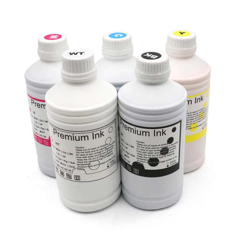 500ml DTG Ink For DX5 DX6 DX7 TX800 XP600 I3200 Textile Garment Ink For Epson L1800 1390 R1900 R3000 9600 4800 F2000 Printer