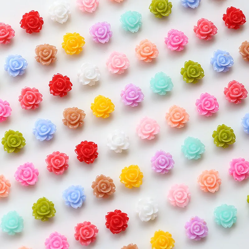 20pcs Mini Camellia Resin Patch Color Complete Diy Handmade Accessories Earrings Hairpin Nail Material Nail Charms