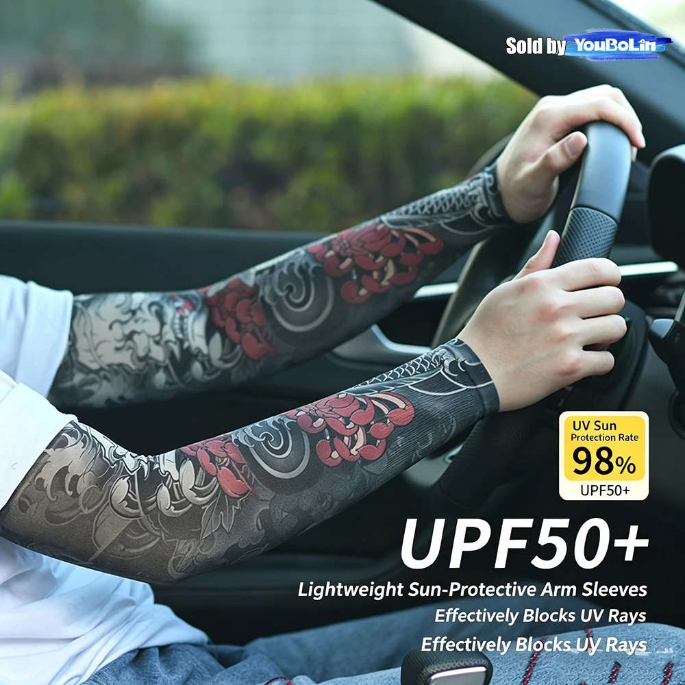 (3Pairs Set)Temporary Tattoo Sleeves/Fake Full Arm Tattoo Arm Covers/Arm Sleeves UV Protection/Arts Tattoo Arm Sunscreen Sleeves