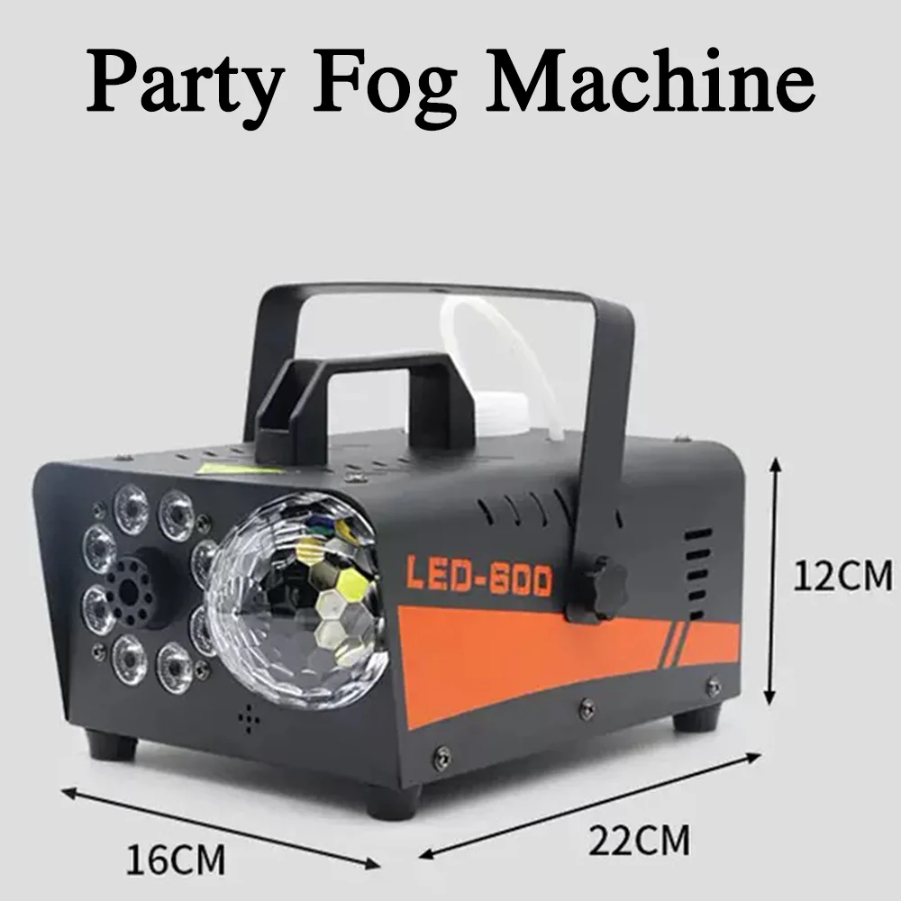 Mini 600W LED Smoke Machine Magic Ball RGB Colorful Fogger with Remote Control for Stage Lighting Wedding Disco Home Party