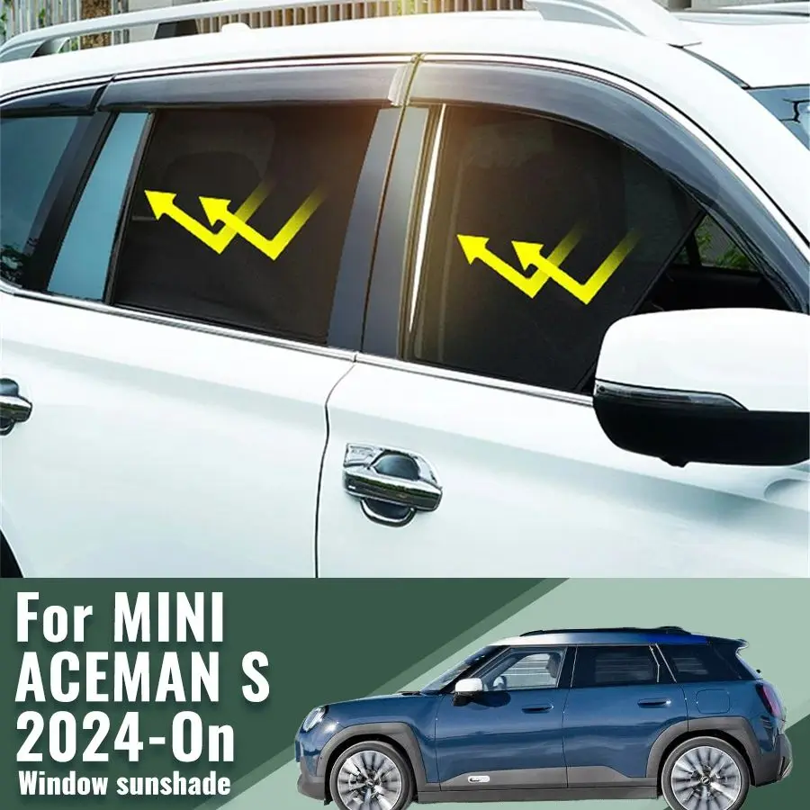 

For MINI ACEMAN S 2024 2025 Magnetic Sun Shade Car Sun Visor Front Windshield Curtains Summer Window Sunshade Auto Accesorries