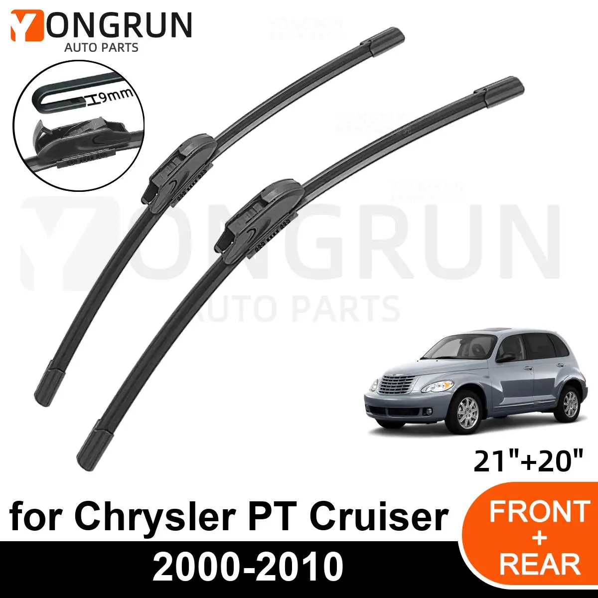 

Car Front Windshield Wipers For Chrysler PT Cruiser 2000-2010 Wiper Blade Rubber 21"+20" Car Windshield Windscreen Accessories