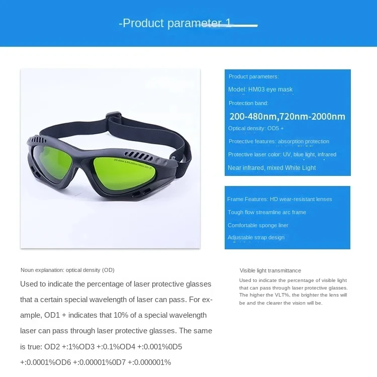 Uv Fiber Laser Protection Eyewear 355 980 1064 1550nm Beauty salon goggles OD8(protection 200-450,800-2000nm)