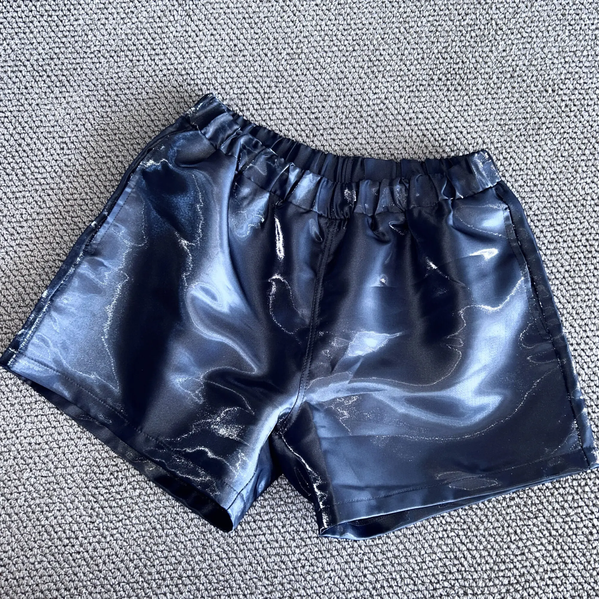 Metal Glossy Pockets Men's Shorts Outdoor Fitness Male Plus Size Casual Party Club Bottoms Streetwear