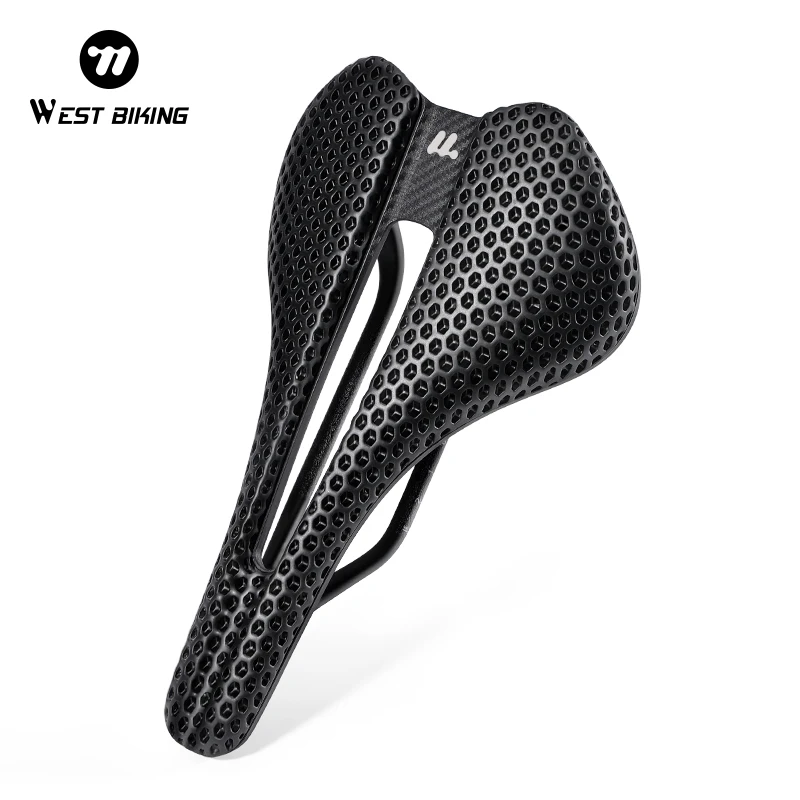 AliExpress West Biking WEST BIKING 3D Printed Bicycle Saddle T700 Carbon Fiber/Titanium Alloy/Cr-Mo Seat Bow Comfort Cushion For Road Bikes 145/150mm