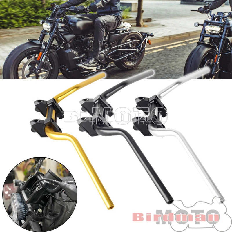 

For Harley Sportster S 1250 RH1250S 2021-2023 Motorcycle 1-1/4" Handle Riser Clamp w/ 1.25" Tapers to 7/8" Tapered Handleba Kit