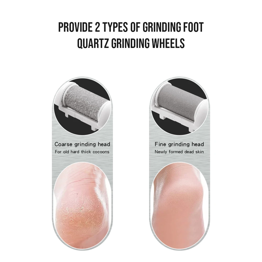 Smerigliatrice per piedi con display LCD smerigliatrice per piedi ricaricabile bianca smerigliatrice elettrica per la pulizia della pelle
