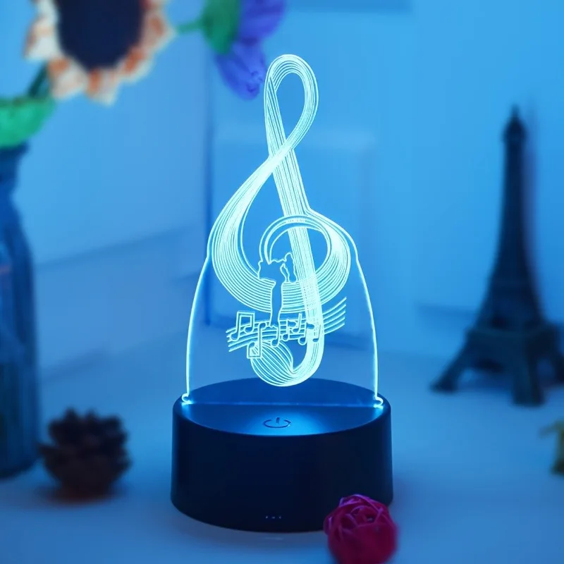 A note shape 3D night light, festive atmosphere decorative light, USB interface, bedroom with sleeping light, gift table light.