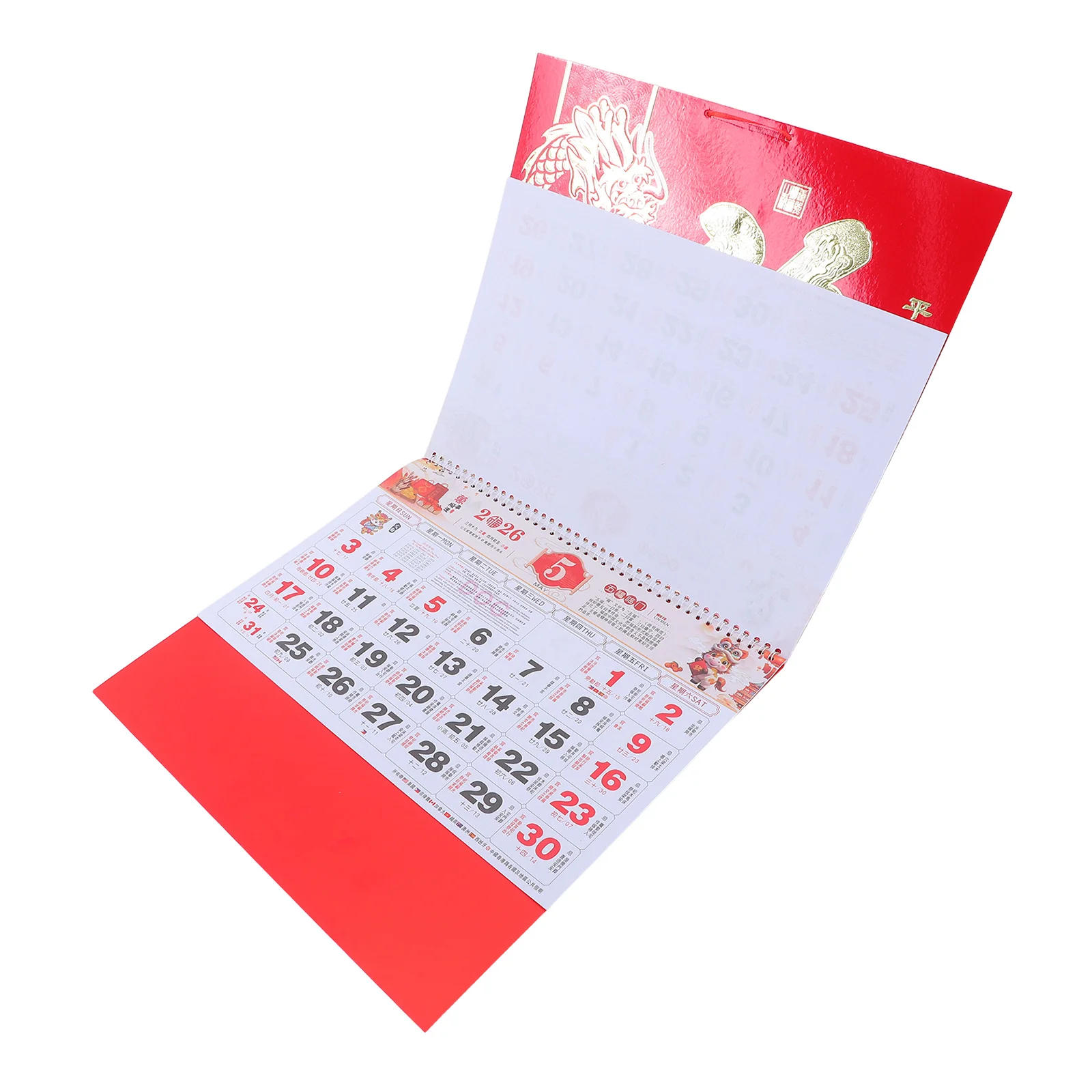 

2026 Chinese Wall Calendar Large Hanging Lunar New Year Horse Zodiac Monthly Planner Foil Fu Pendant Year Of The Horse Decor For