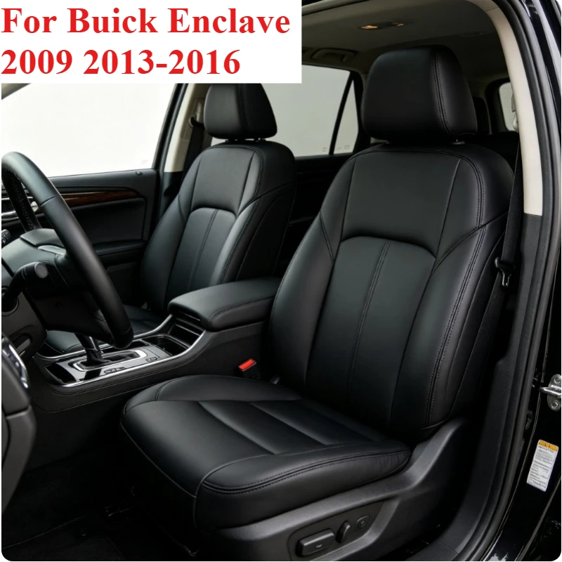 Fundas de Asiento de Coche de Cuero Vegano de 7 Plazas Personalizadas para Buick Enclave 2009 2013-2016, Cojín de Asiento Antiarañazos, Accesorios Interiores para Automóvil