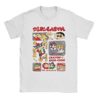 Men's Crayon Shin-Chans T Shirts Japanese Cartoon 100% Cotton Clothing Awesome Short Sleeve Round Collar Tee Shirt T-Shirt