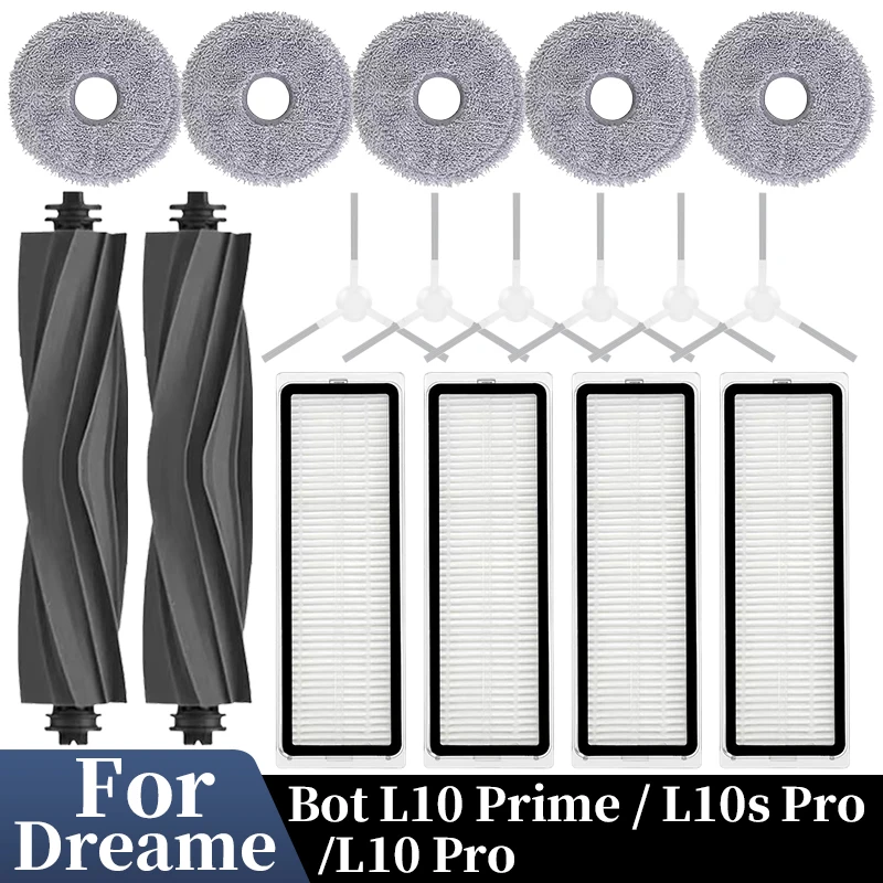 Für Dreame Bot L10 Prime / L10 Pro/L10s Pro /Zubehör Hauptseitenbürste Hepa-Filter Mopptuch Roboter Ersatz Ersatzteile