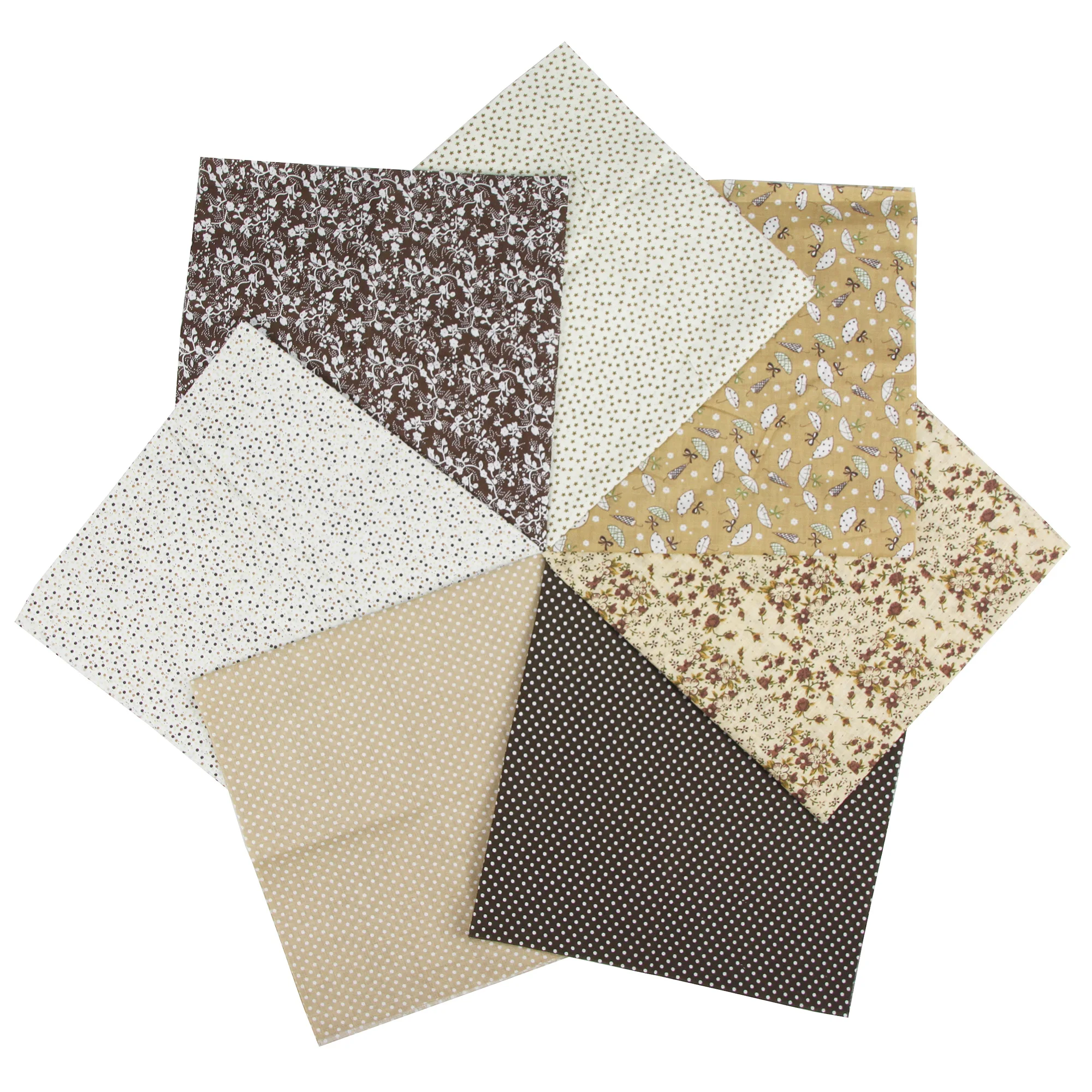 7PCS 25 X 25cm/50 X 50cm Squares Cotton Craft Fabric Cloths for DIY Bundle Patchwork Quilting Sewing Scrapbooking Art Craft