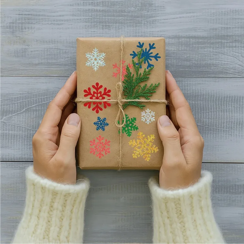 

Snowflake Stickers Golden Sands Sparkling Festival Party Decoration Gift Card Handbag DIY Snowflake Stickers