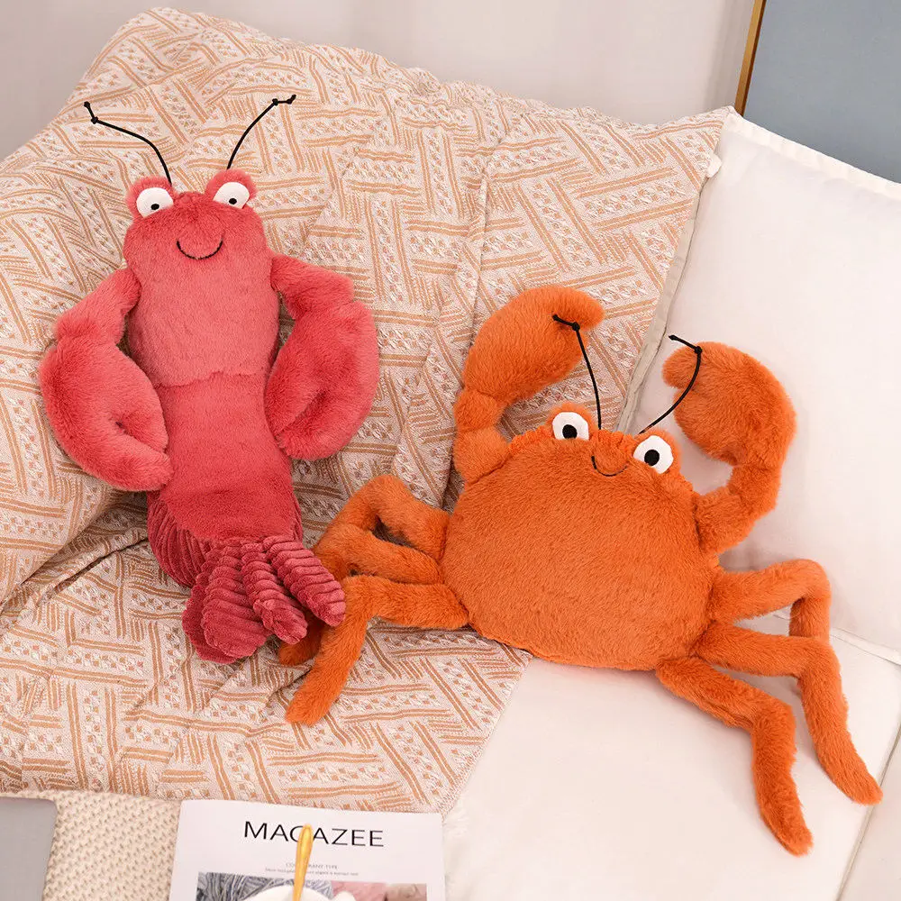 Simulation Crab Lobster Plush Lobster Toy Cute  Shrimp Doll Stuffed Soft Animal Comfort Doll Crab Toy Children's Birthday Gift