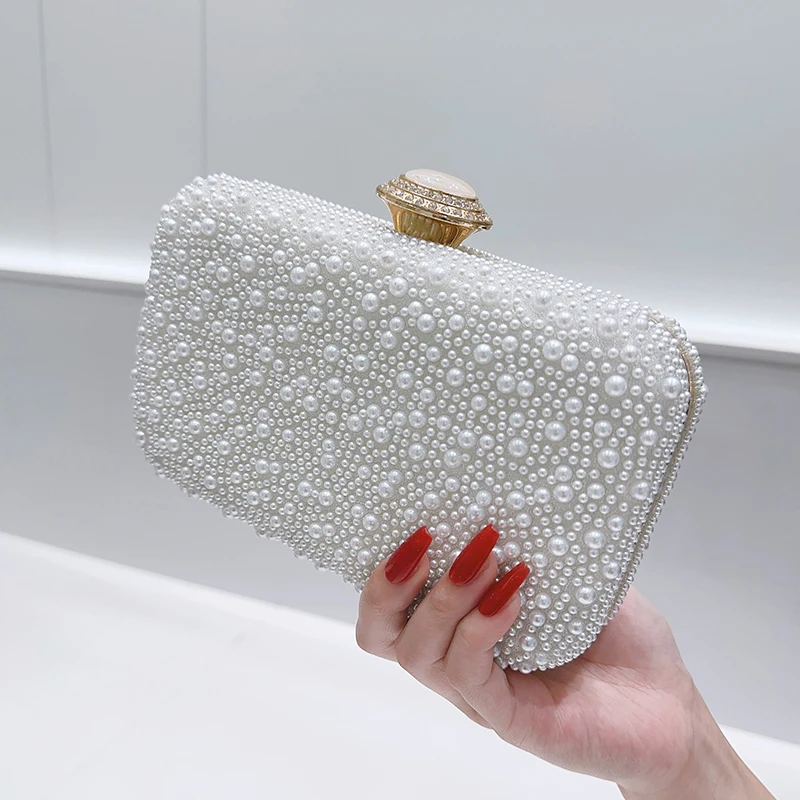 Luxury Beaded Evening Bag, Elegant Cheongsam Clutch Purse, Women\'s Dress Handbag For Wedding Party Prom Banquet