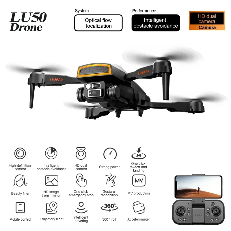 LU50 Drone Optical Flow Dual Camera Obstacle Avoidance Remote Control Aircraft Aerial Photography Four Axis Aircraft