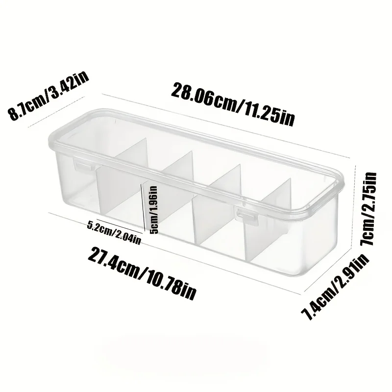 2Pcs Large Cable Management Box with Lid 5 Compartments Durable Plastic Desk Organizer for Home Office Desktop Storage Solution image 2