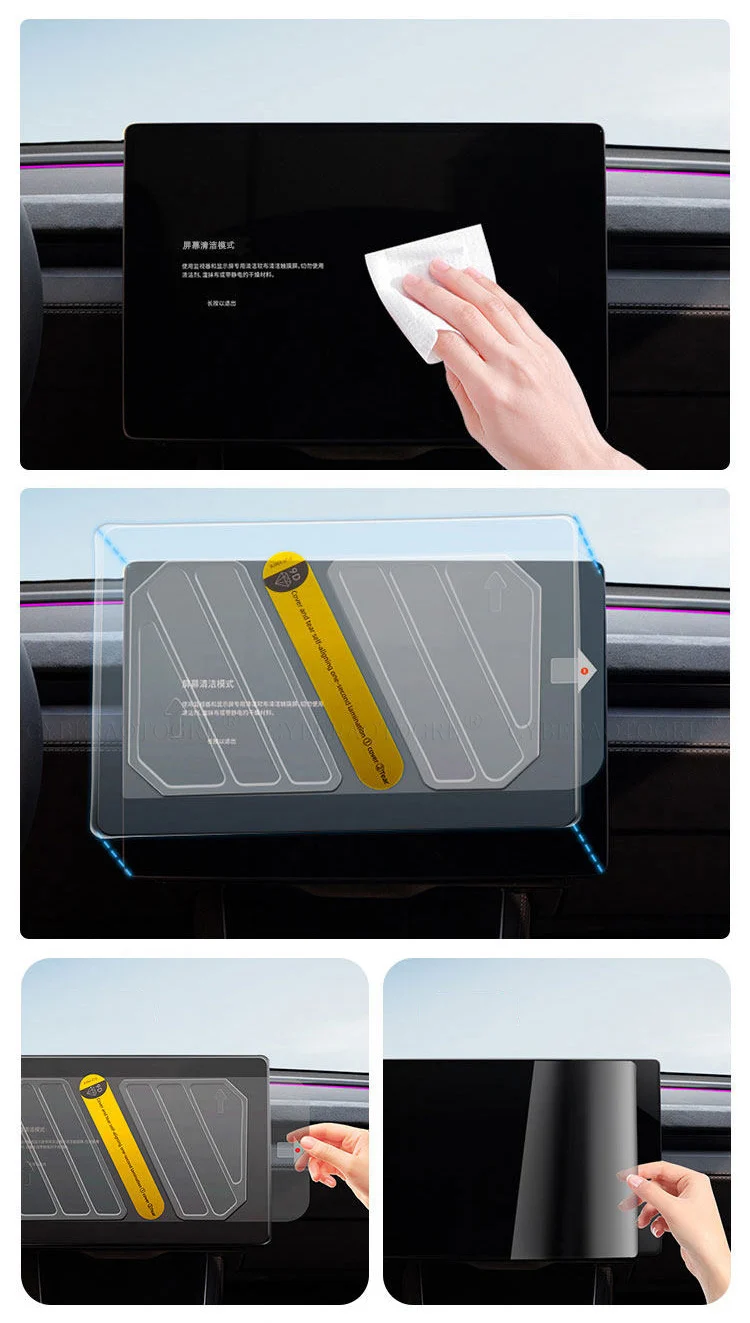 Für Tesla Model Y Juniper & Model 3 Highland 16 Zoll Gehärteter Glas-Bildschirmschutz 15,4 Zoll Mittelkonsolen-Schutzabdeckung – Detail 5