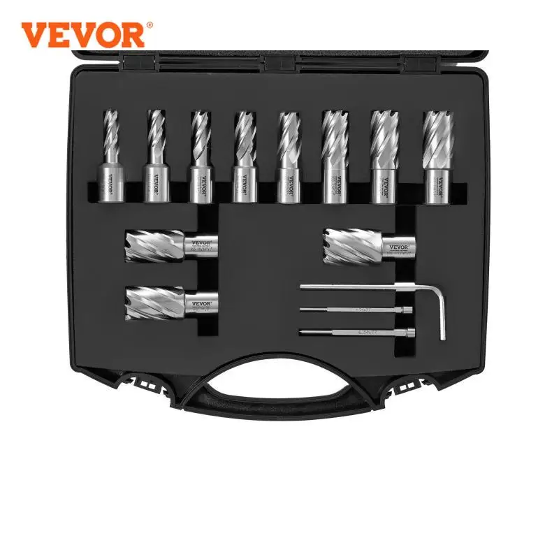 

VEVOR Annular Cutter Set 6 pcs13 pcs Weldon Shank Mag Drill Bits 1" / 2" Cutting Depth for Using with Magnetic Drills