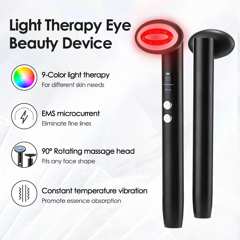 

Facial Wand LED Red Light Therapy Facial Massage Tool EMS Face Massager Machine Skin Care Beauty Device For Face Neck