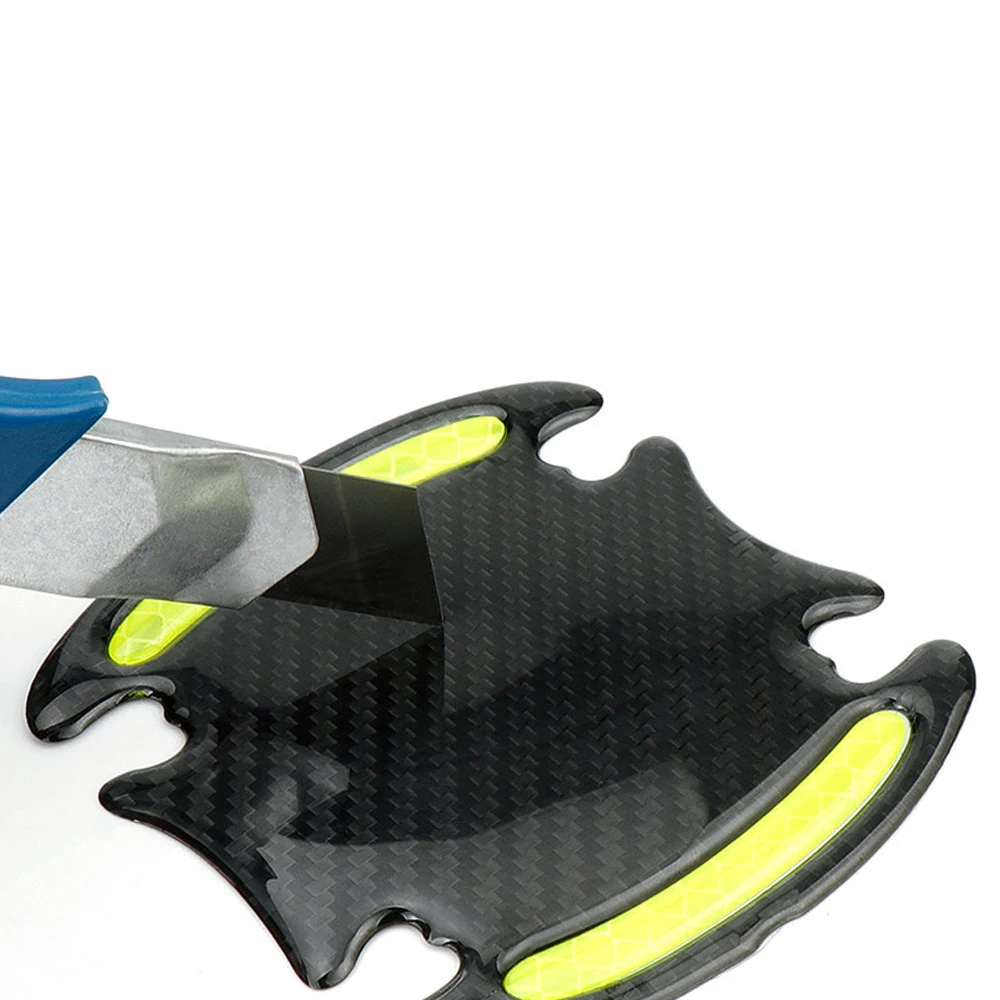 4/8 قطعة جنية مصرى وعاء باب السيارة ملصق مضاد للخدش مقبض الباب تحذير عاكس مقبض الباب الطلاء خدش لينة لاصق فيلم #5