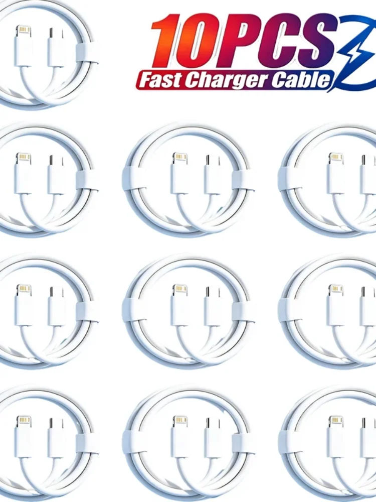 10 Stück PD 35W USB-Ladekabel für iPhone 14 8 7 6S Plus 13 12 Pro XS Max XR SE Schnellladekabel Datensynchronisationskabel 1m 1,5m 2m