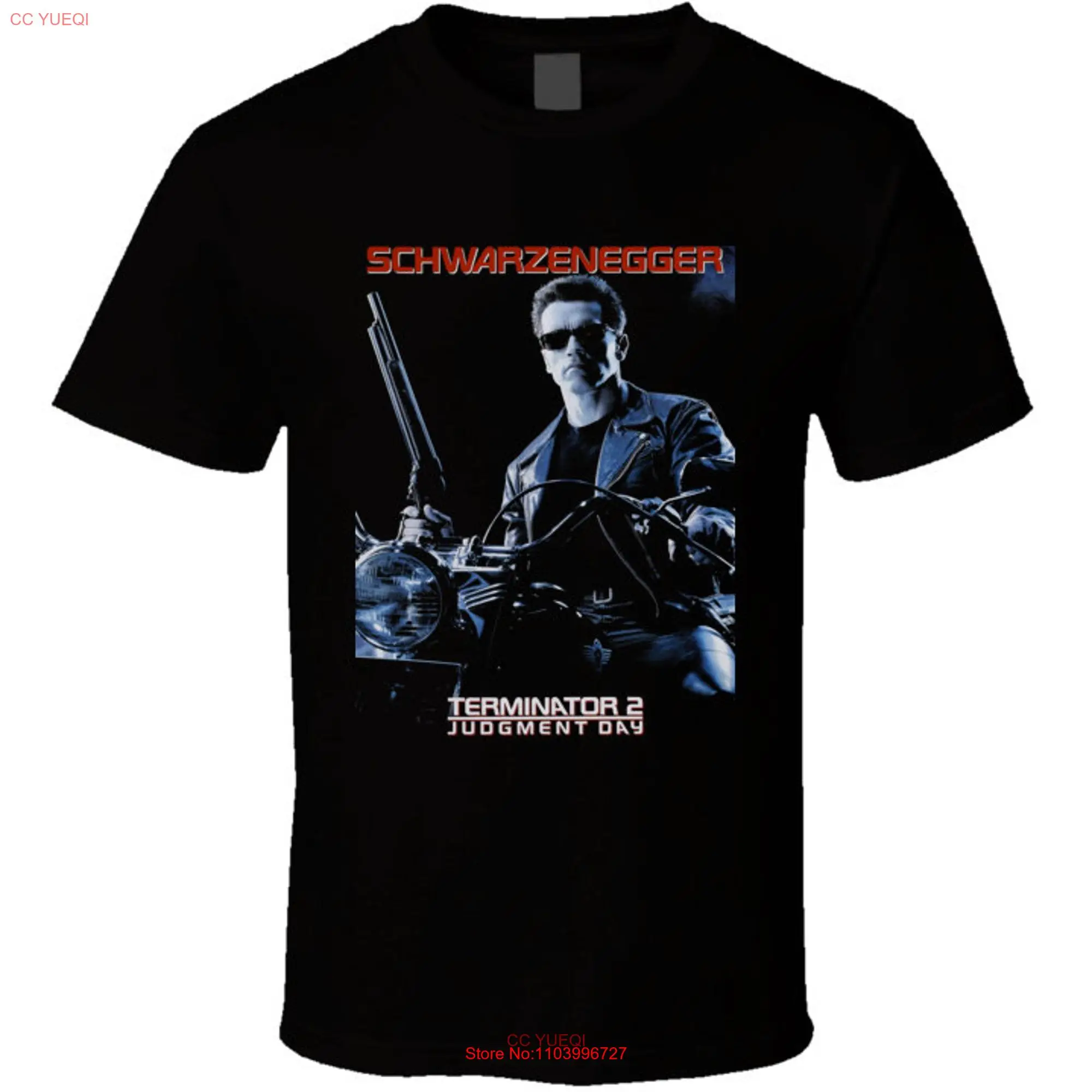 Terminator 2 Schwarzenegger 90's Retro Movie T Shirt long or short sleeves