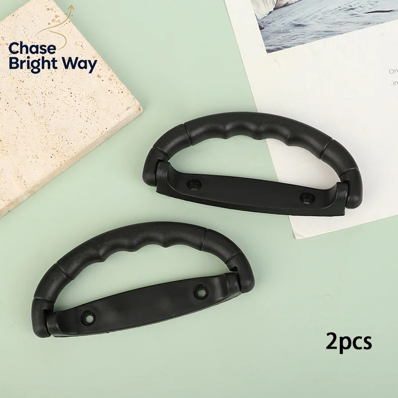 2pcs Black Plastic Luggage Handle Suitcase Strap Pull Air Case Carrying Air Bag Grip Anti-Slip Knob Box Replacements