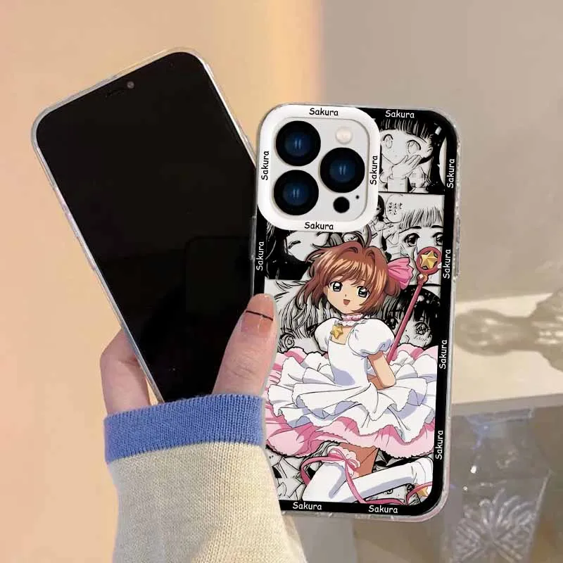 Kawaii Cardcaptor Sakura Phone Case For Samsung S24 S23 S22 S21 S20 S10 FE Note20 Note10 Plus Ultra Lite 5G Clear Soft TPU Cover