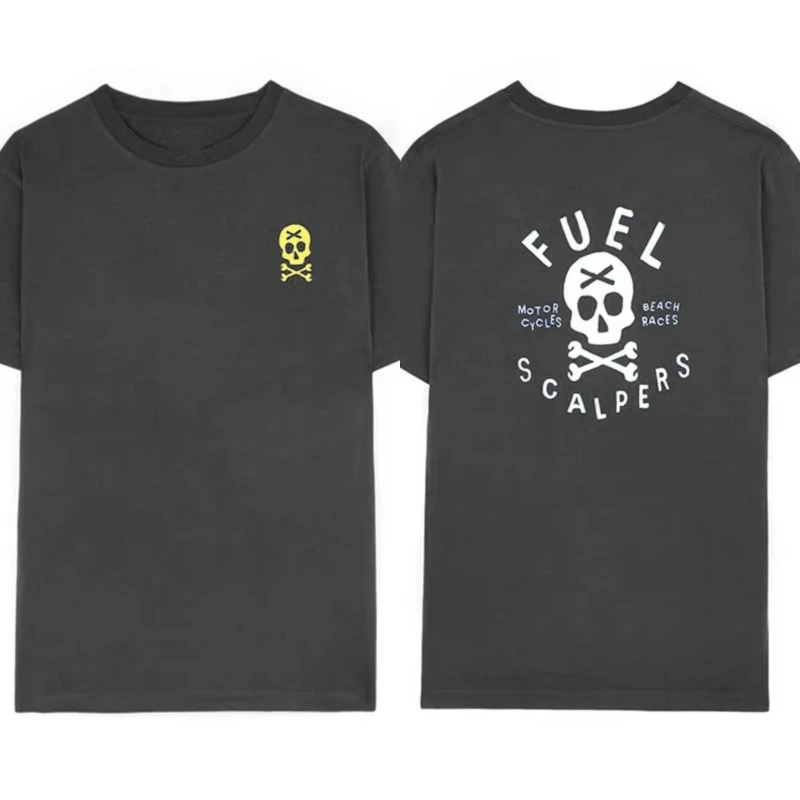 

2025 Fuel X Scalpers FXS T-Shirt Peripheral Pattern Printing Summer Luxury Brand Cotton Women Oversized Y2k Street Male Top