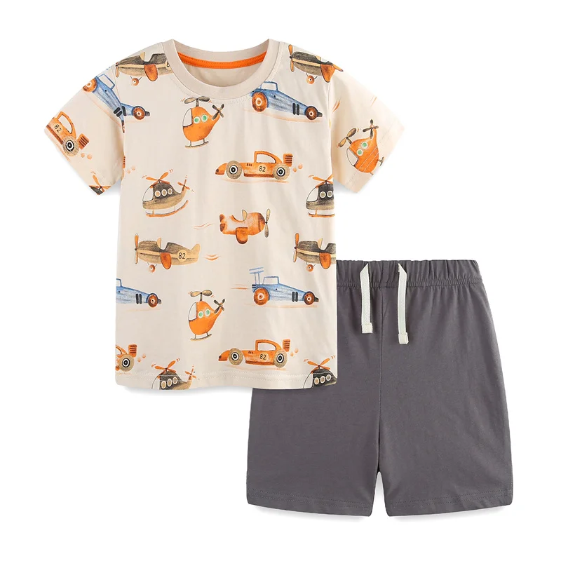 

Cars Printed 2-7T Summer Boys Clothing Sets Short Sleeve Boys Girls Cotton Fashion Children's Clothing Sets Suits